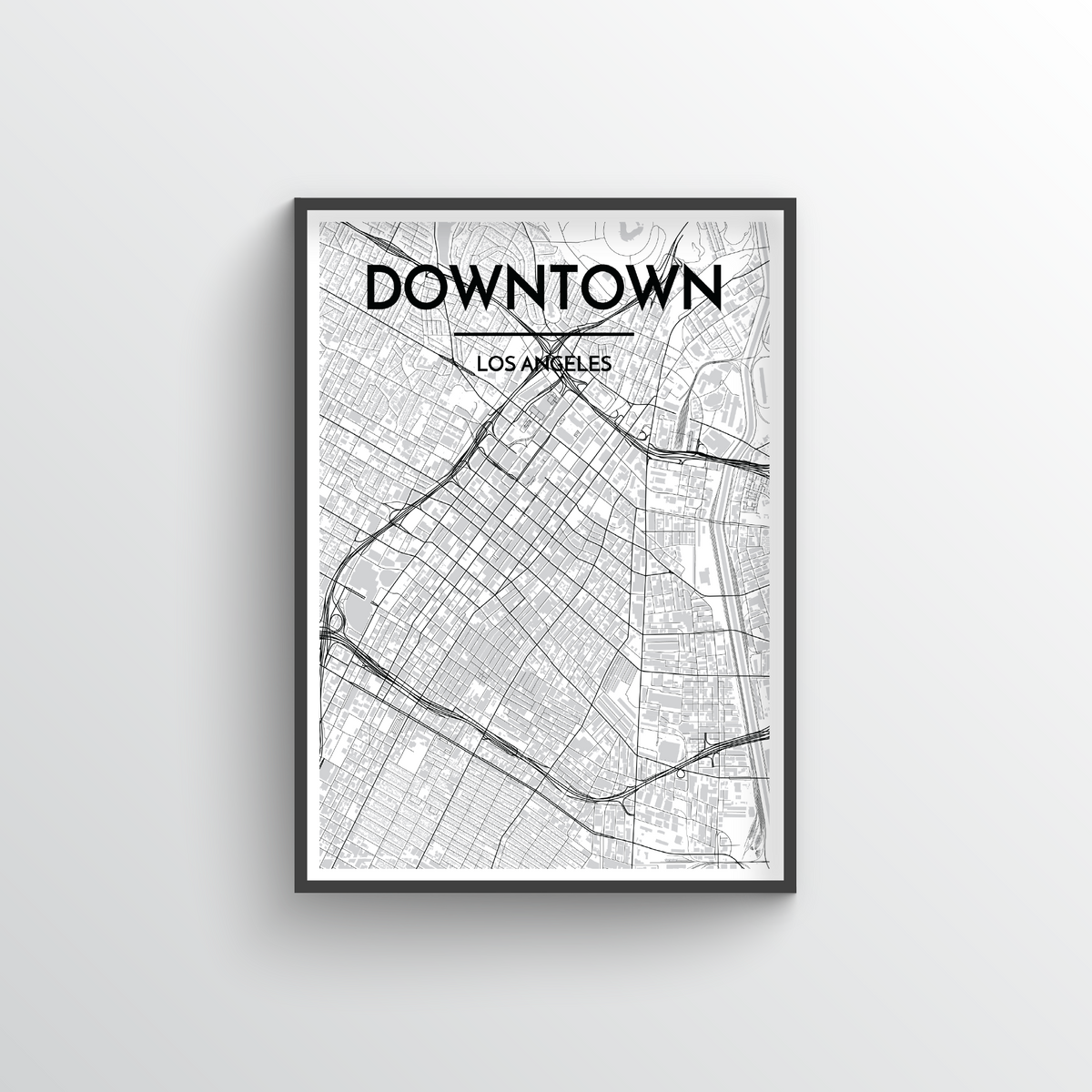 Los Angeles - Downtown Map Art Print - Point Two Design