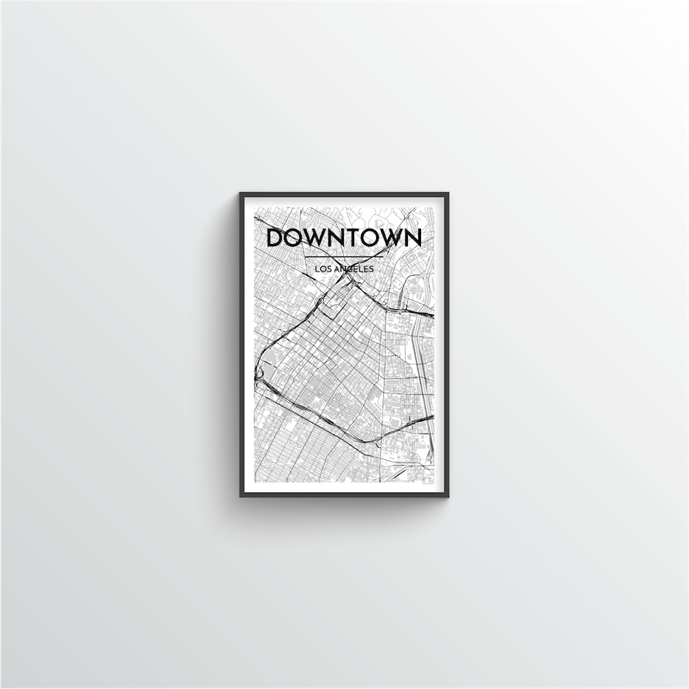 Los Angeles - Downtown Map Art Print - Point Two Design