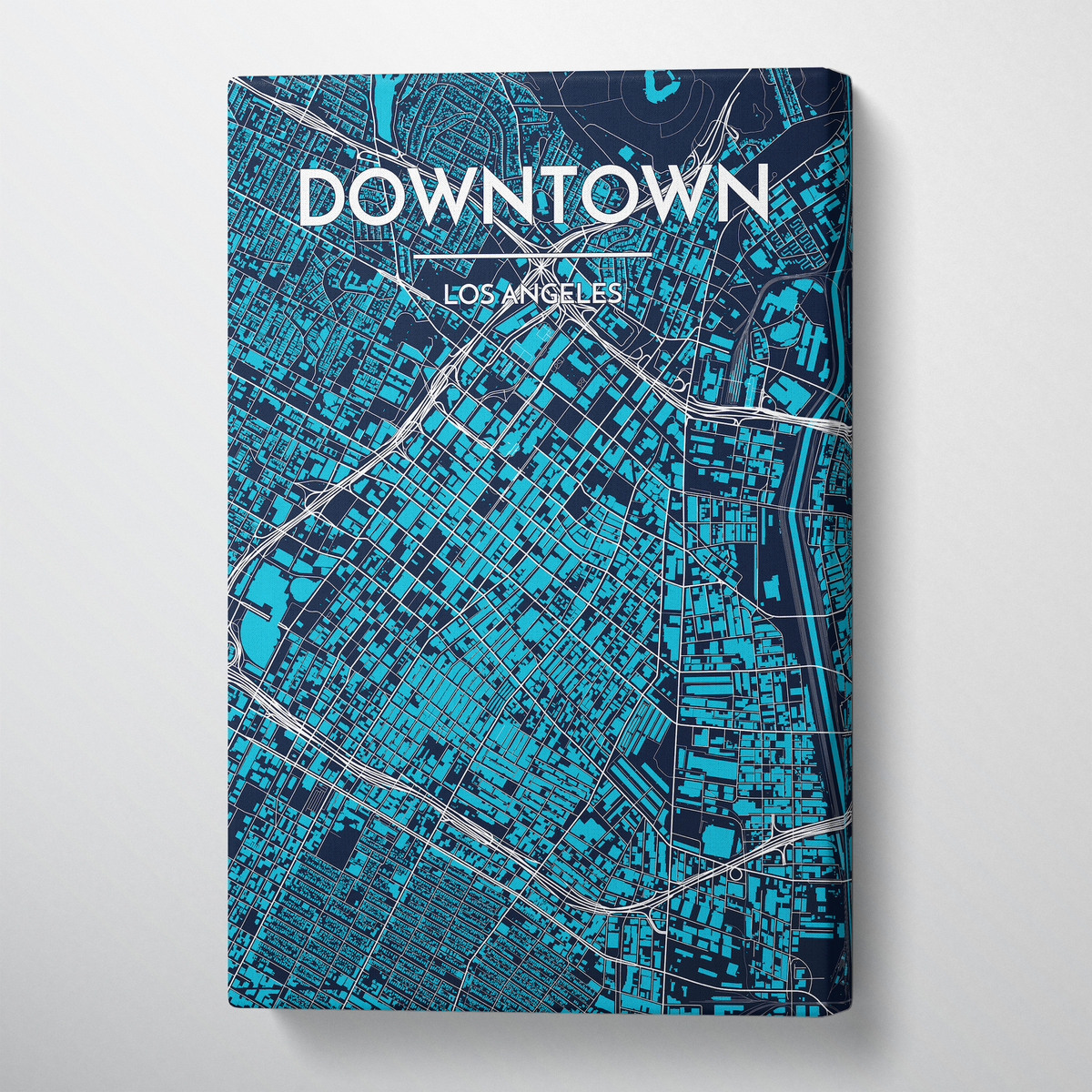 Los Angeles - Downtown City Map Canvas Wrap - Point Two Design