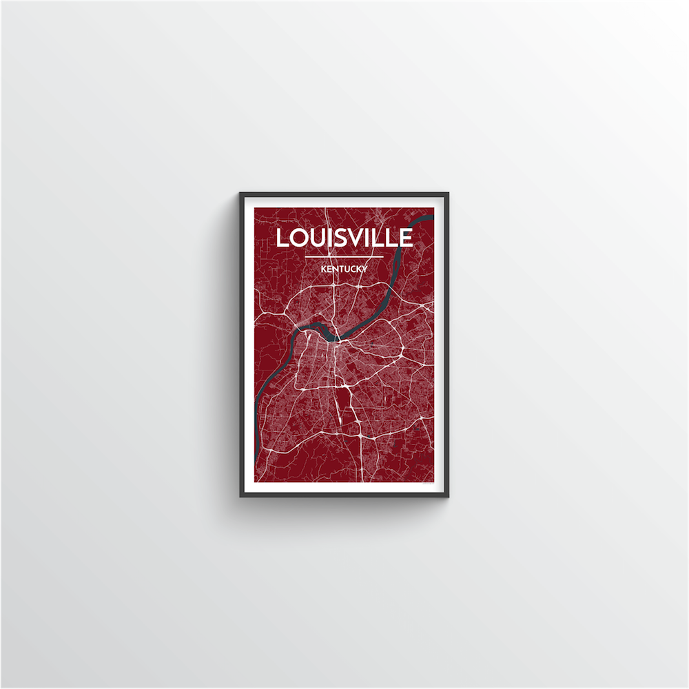 Louisville City Map Art Prints - High Quality Custom Made Art