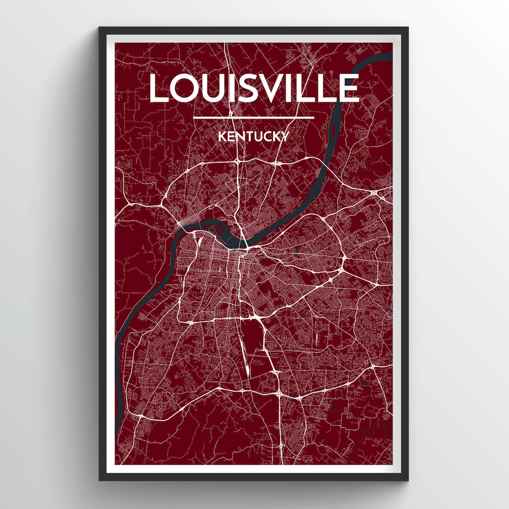 Louisville Map Art Print