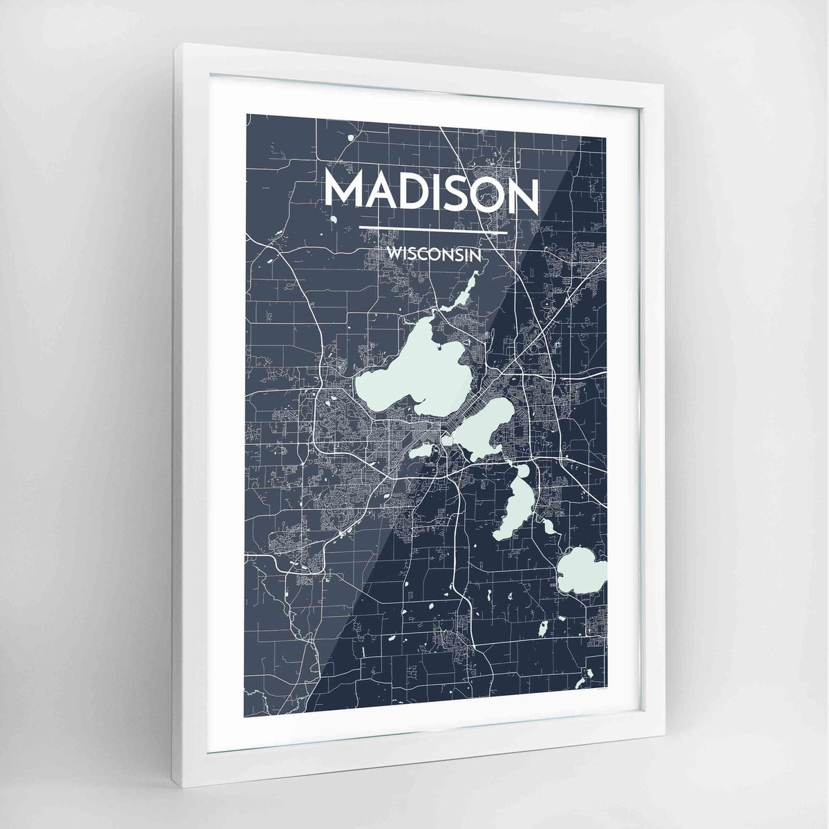Madison Map Art Print - Framed