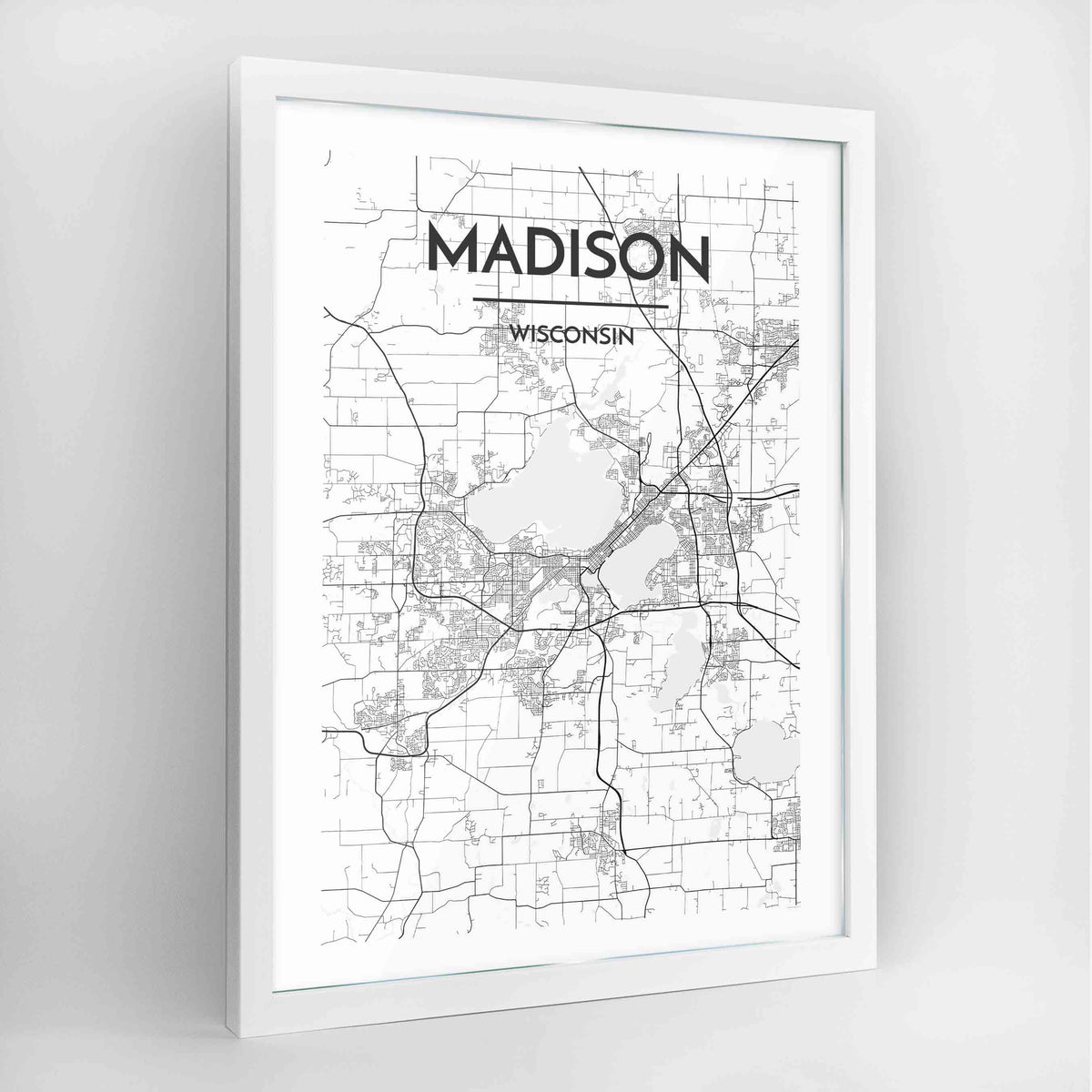 Madison Map Art Print - Framed