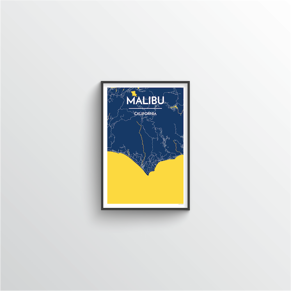Malibu Map Art Print - Point Two Design