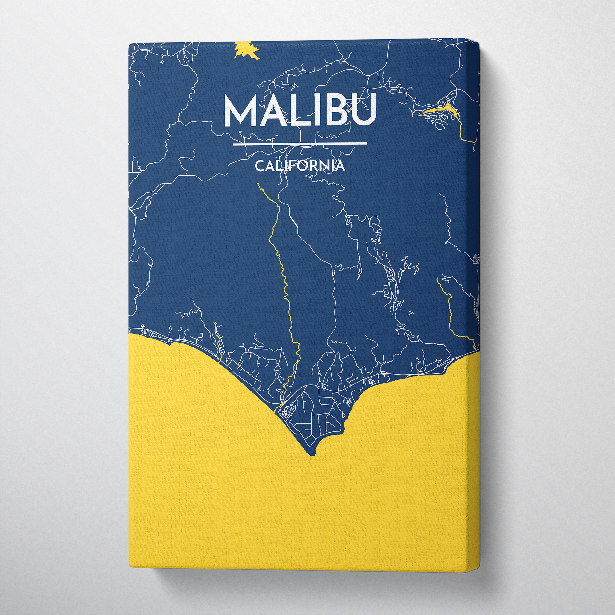 Malibu City Map Canvas Wrap - Point Two Design