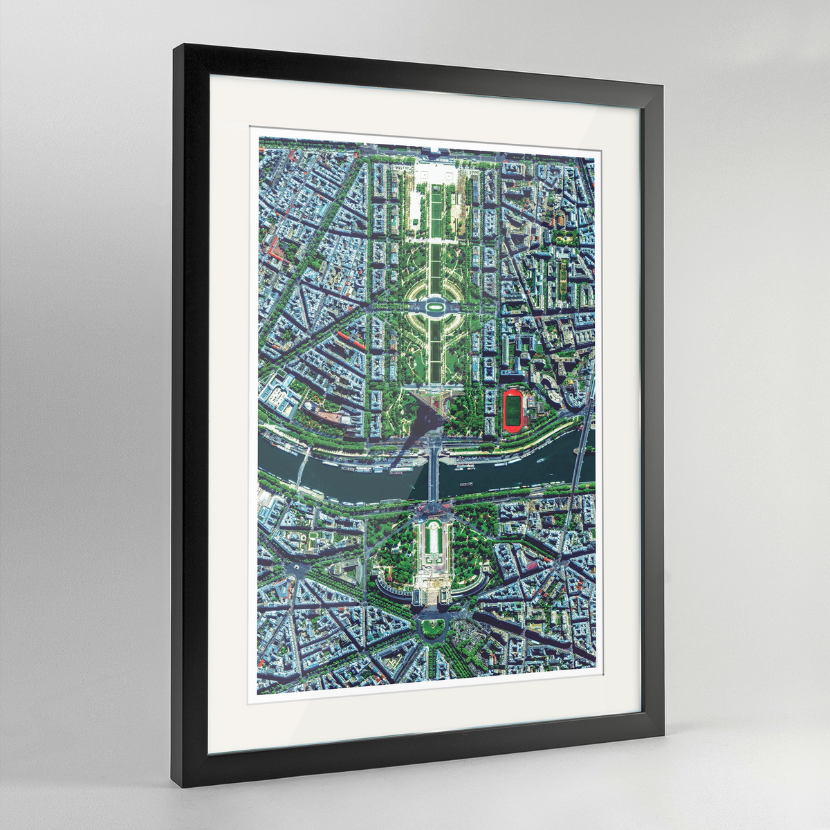 Eiffel Tower Earth Photography Art Print - Framed