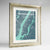 Framed Manhattan Map Art Print 24x36" Champagne frame Point Two Design Group