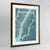 Framed Manhattan Map Art Print 24x36" Contemporary Walnut frame Point Two Design Group
