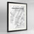 Framed Manhattan Map Art Print 24x36" Contemporary Black frame Point Two Design Group