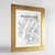 Framed Manhattan Map Art Print 24x36" Gold frame Point Two Design Group