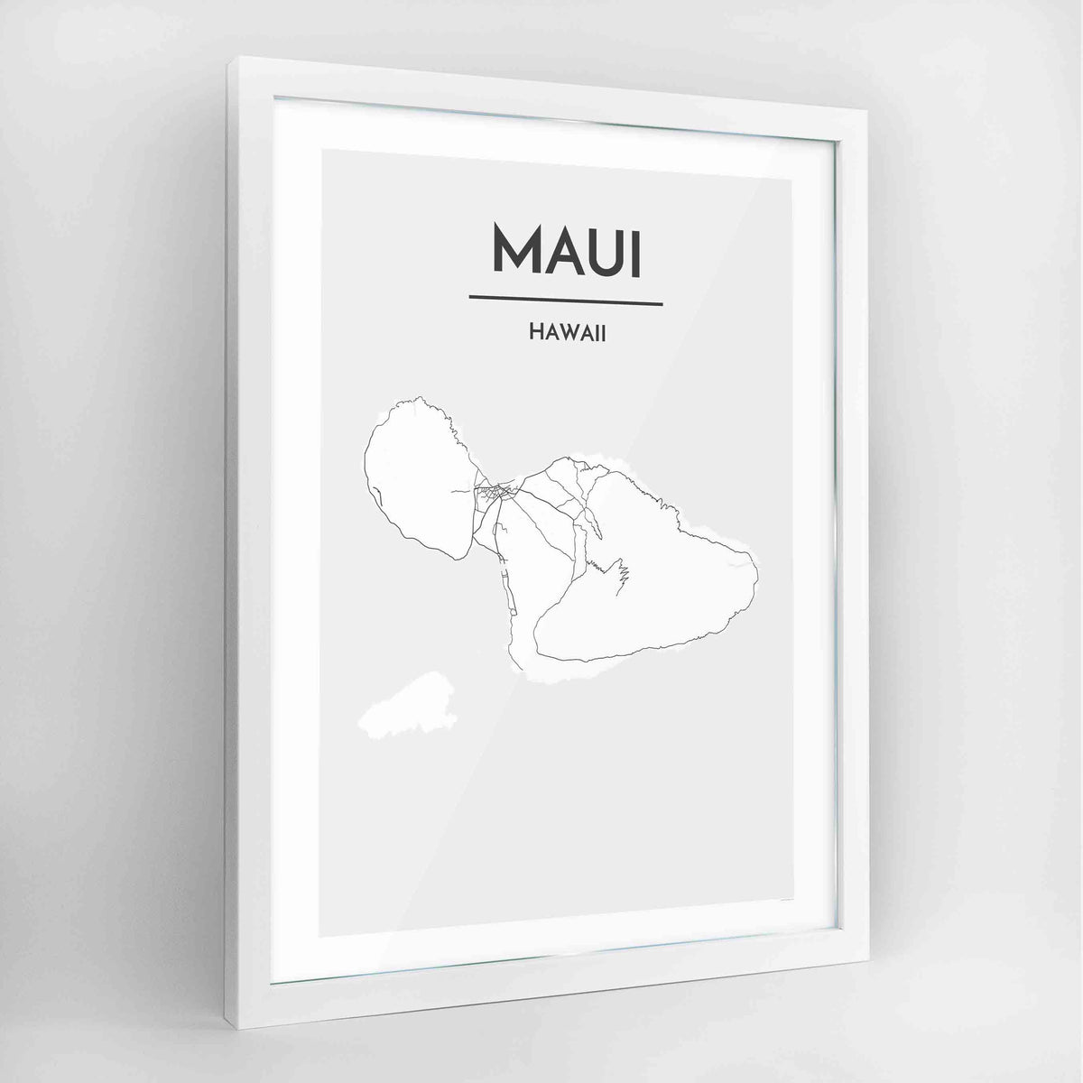 Maui Map Art Print - Framed