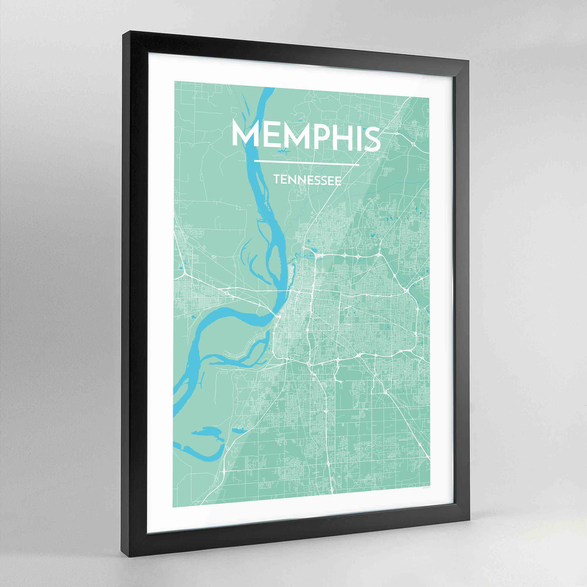 Framed Memphis City Map Art Print - Point Two Design