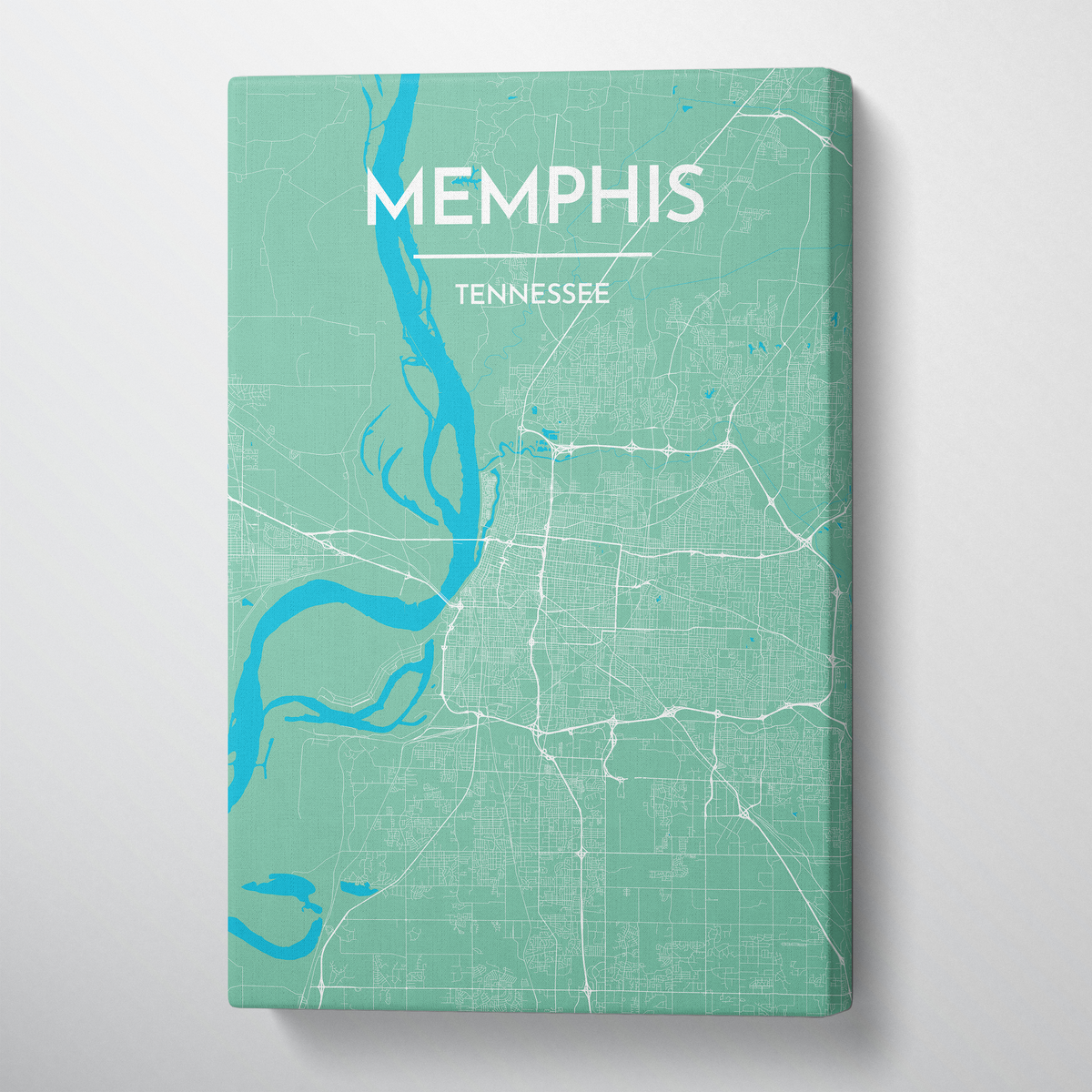 Memphis City Map Canvas Wrap - Point Two Design