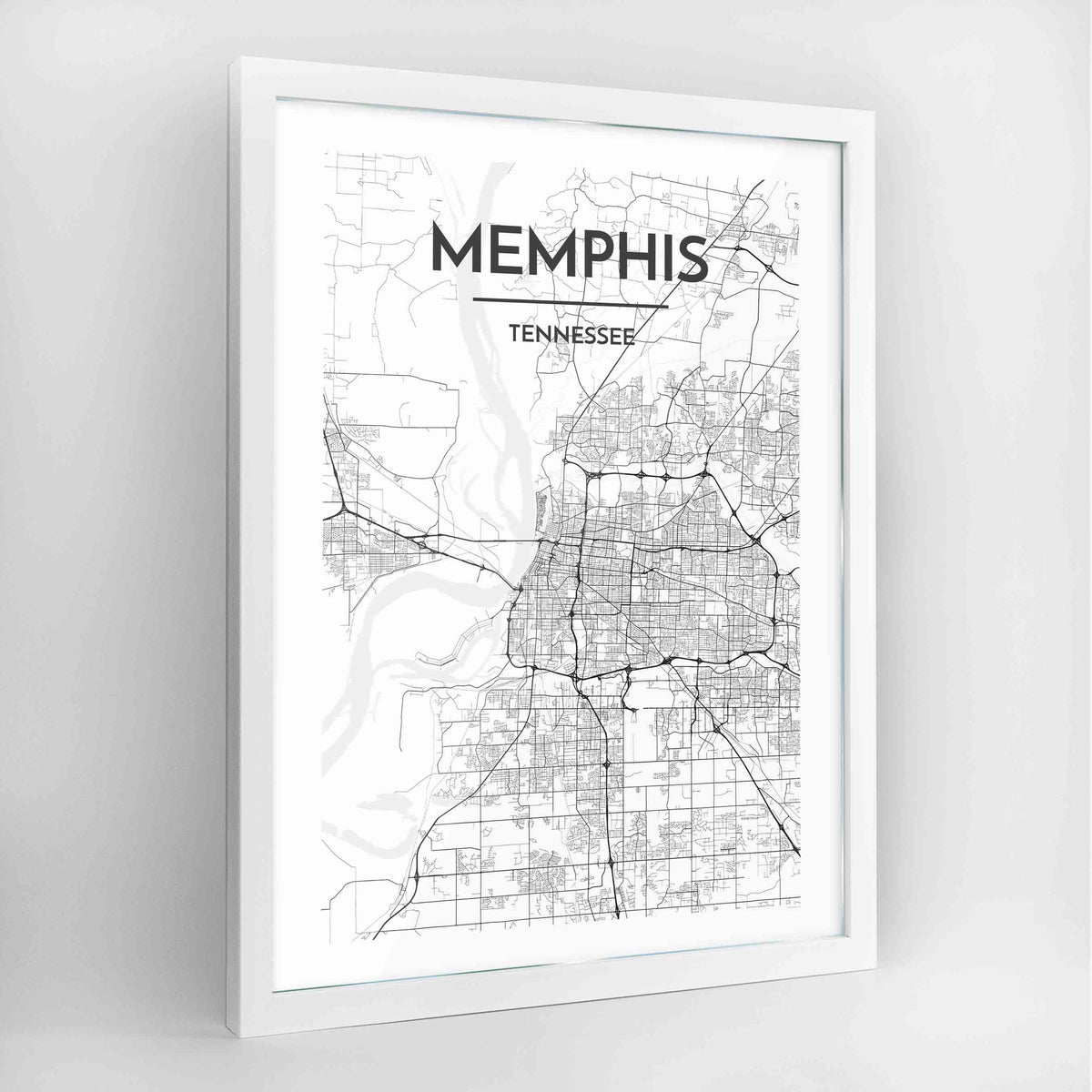Memphis Map Art Print - Framed