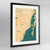 Framed Miami Map Art Print 24x36" Contemporary Black frame Point Two Design Group