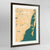Framed Miami Map Art Print 24x36" Contemporary Walnut frame Point Two Design Group