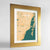 Framed Miami Map Art Print 24x36" Gold frame Point Two Design Group