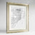 Framed Miami Map Art Print 24x36" Champagne frame Point Two Design Group