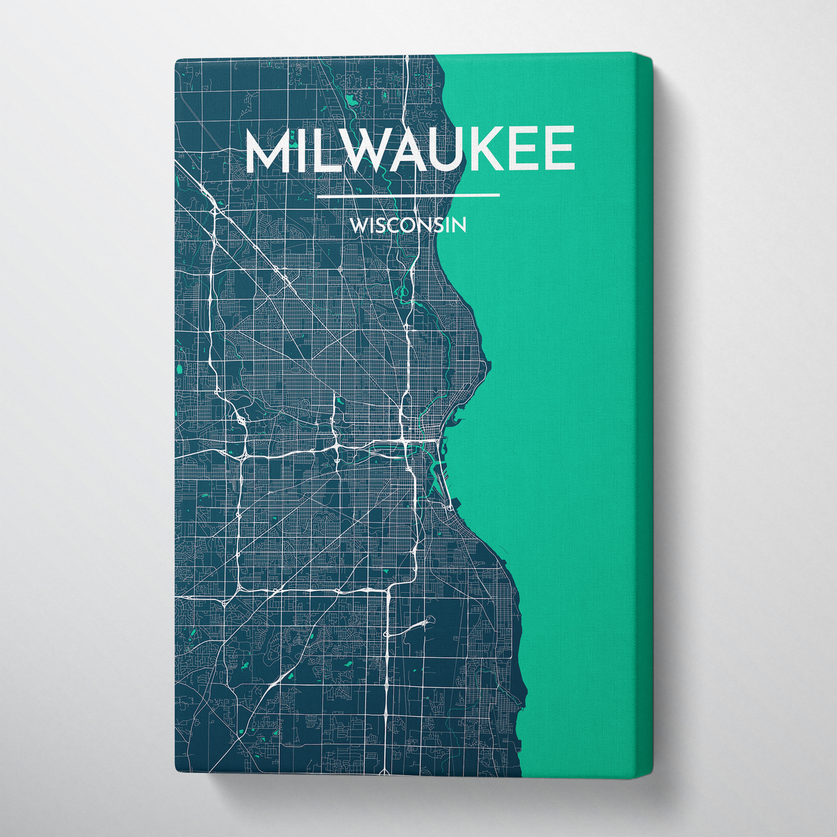 Milwaukee City Map Canvas Wrap - Point Two Design