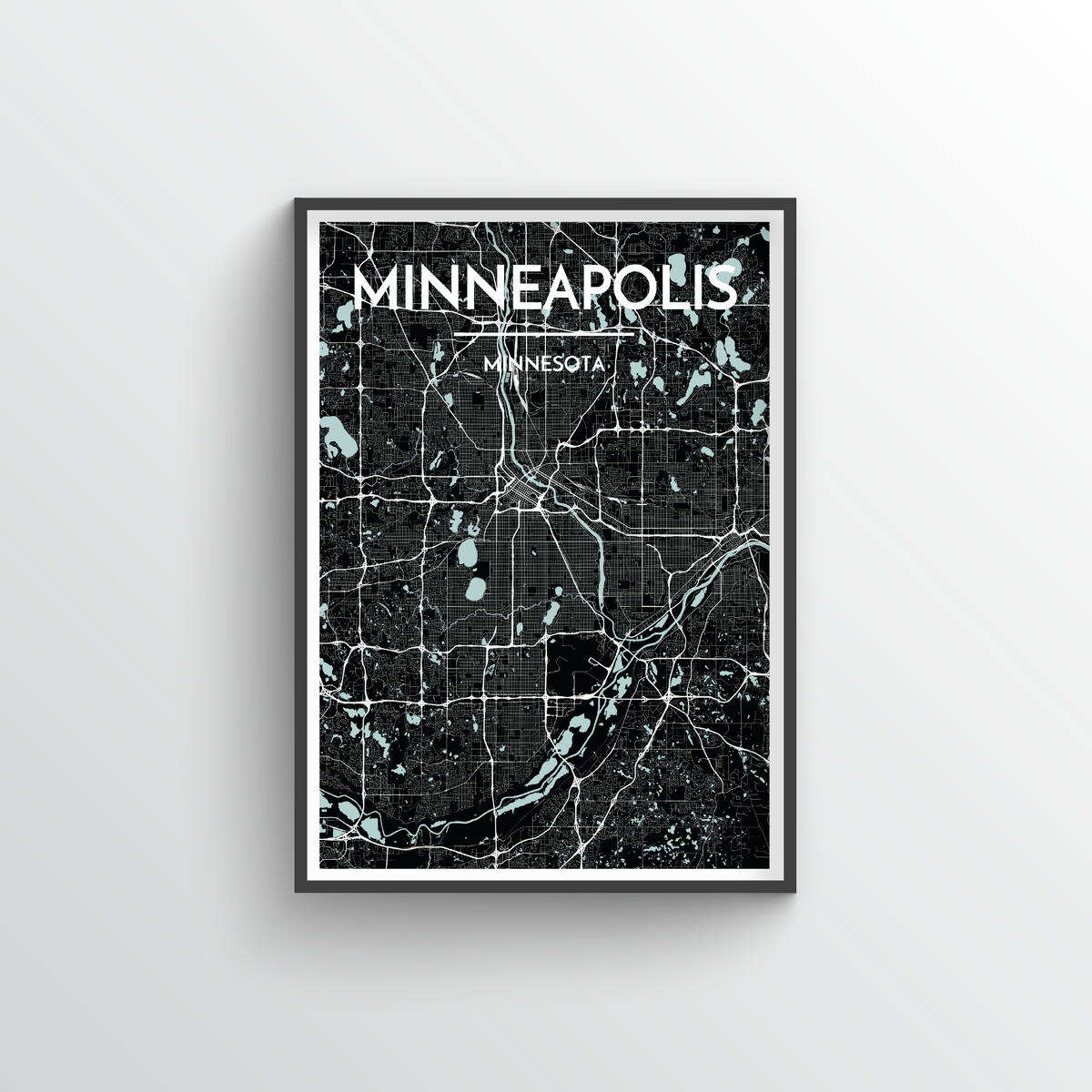 Minneapolis Map Art Print - Point Two Design