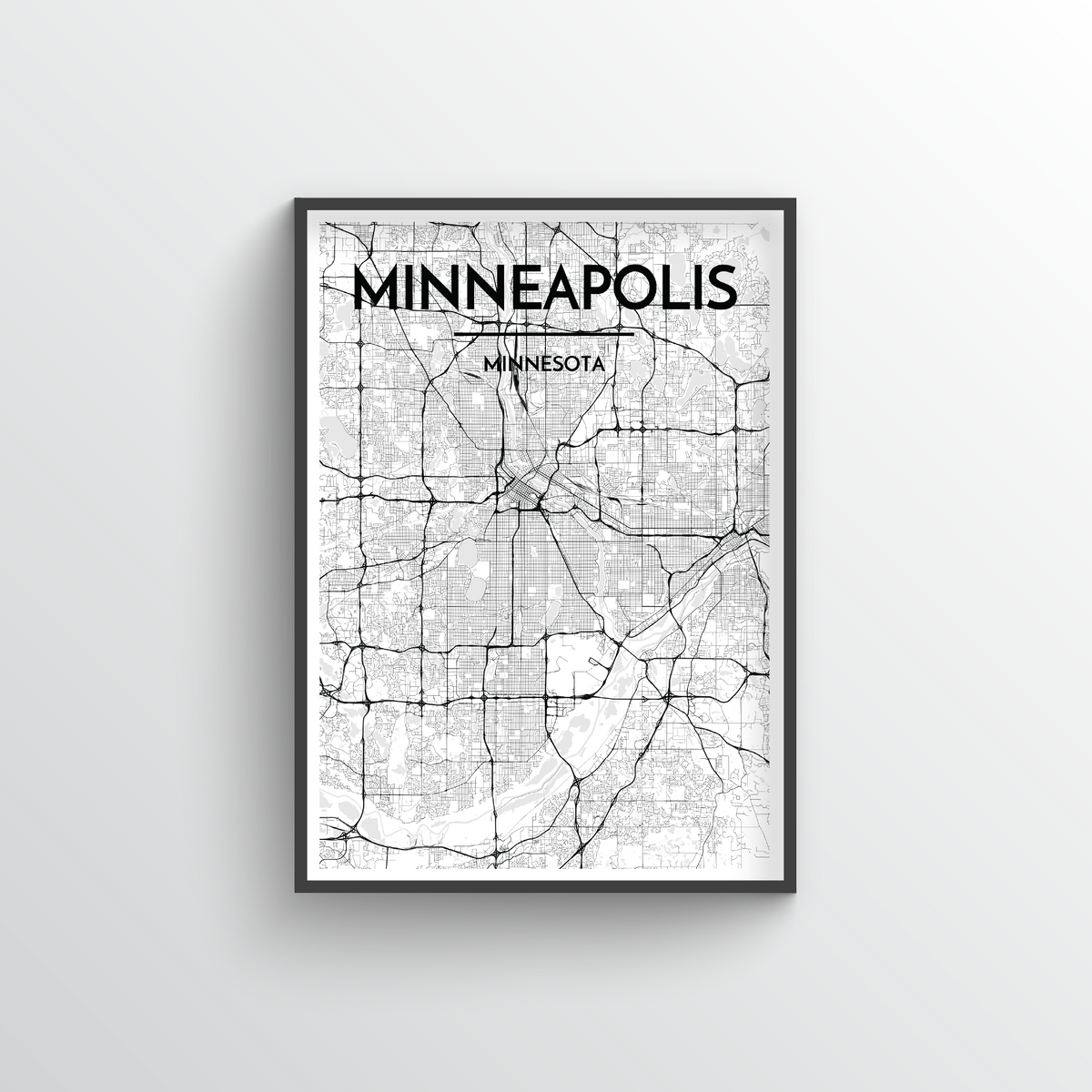 Minneapolis Map Art Print - Point Two Design
