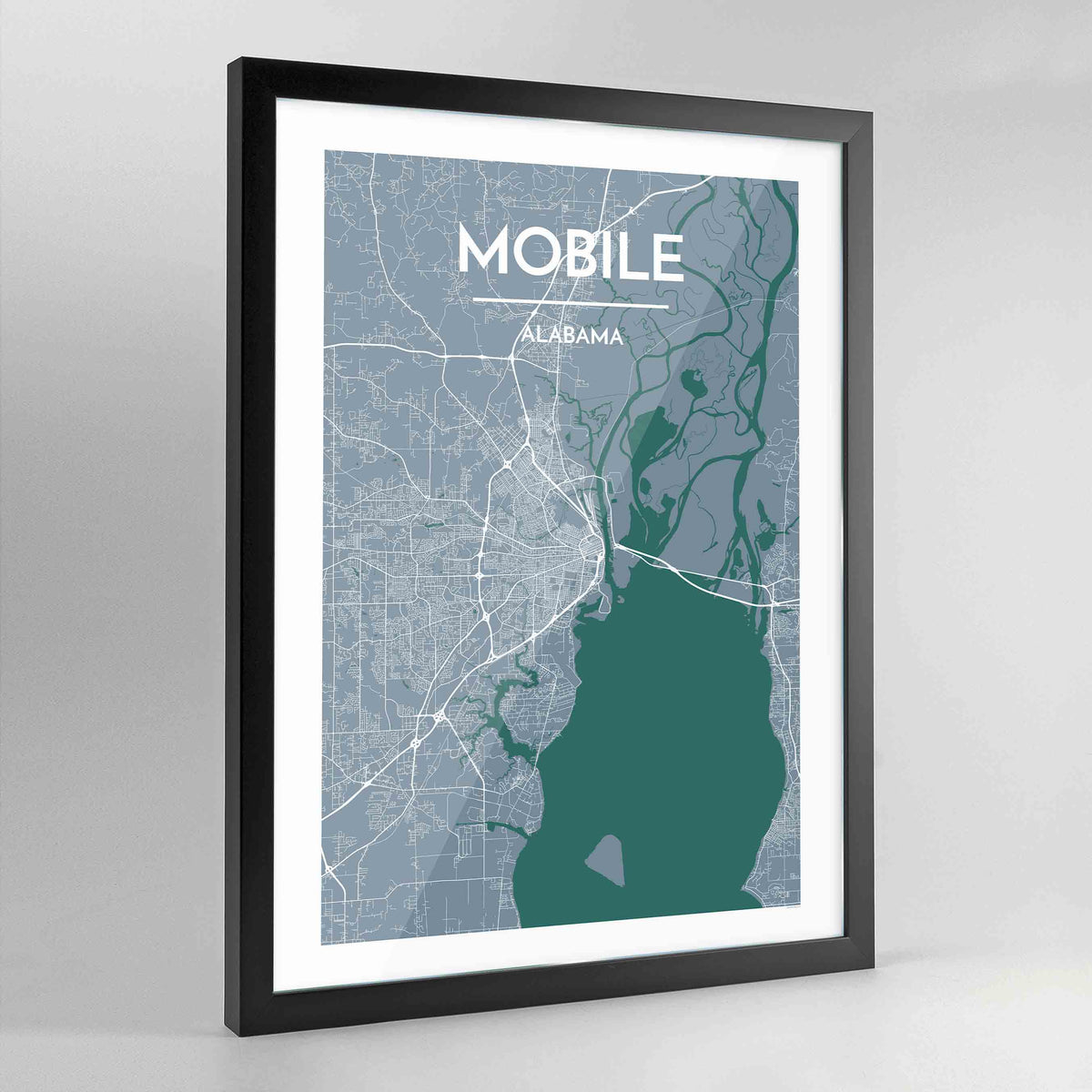 Framed Mobile City Map Art Print - Point Two Design