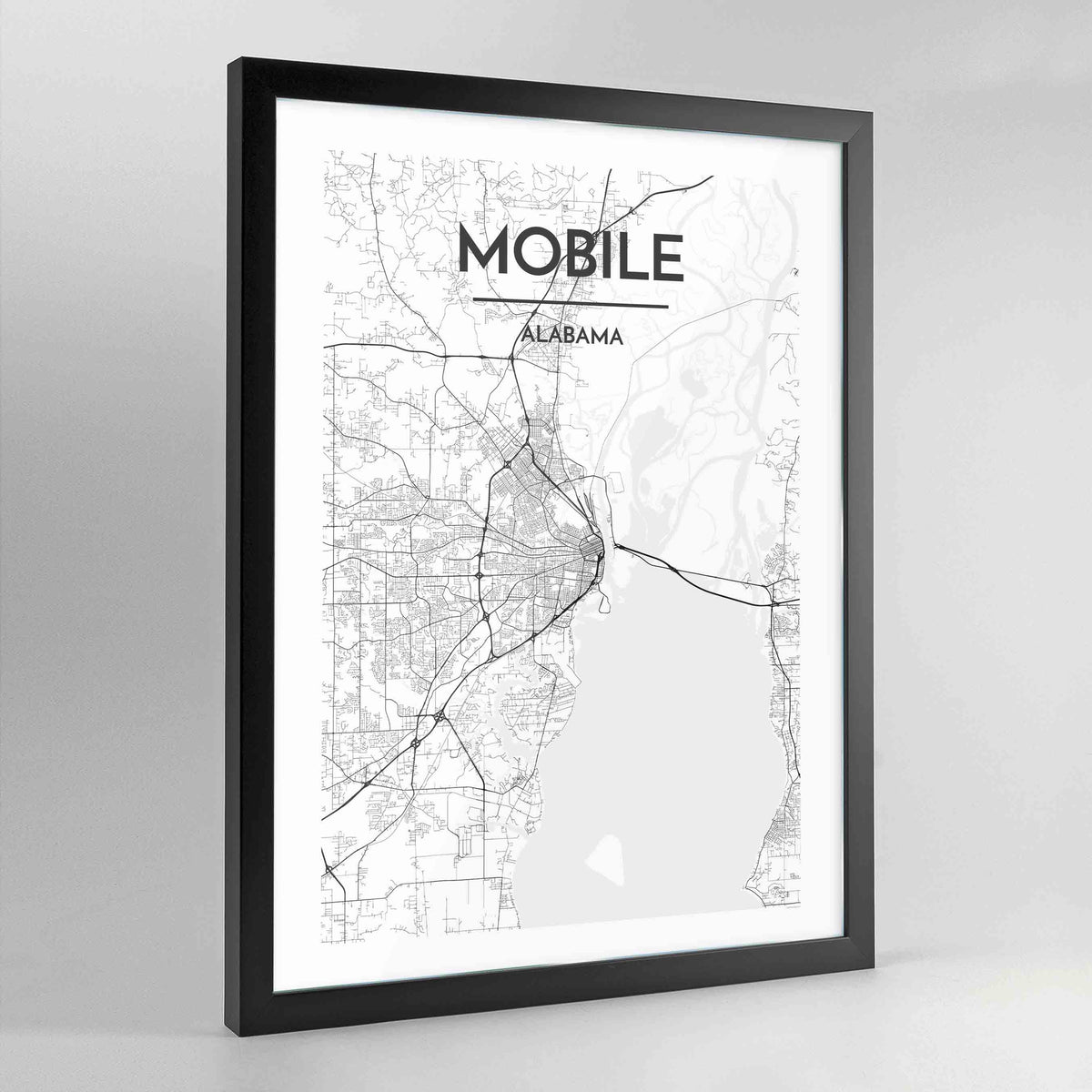 Mobile Map Art Print - Framed