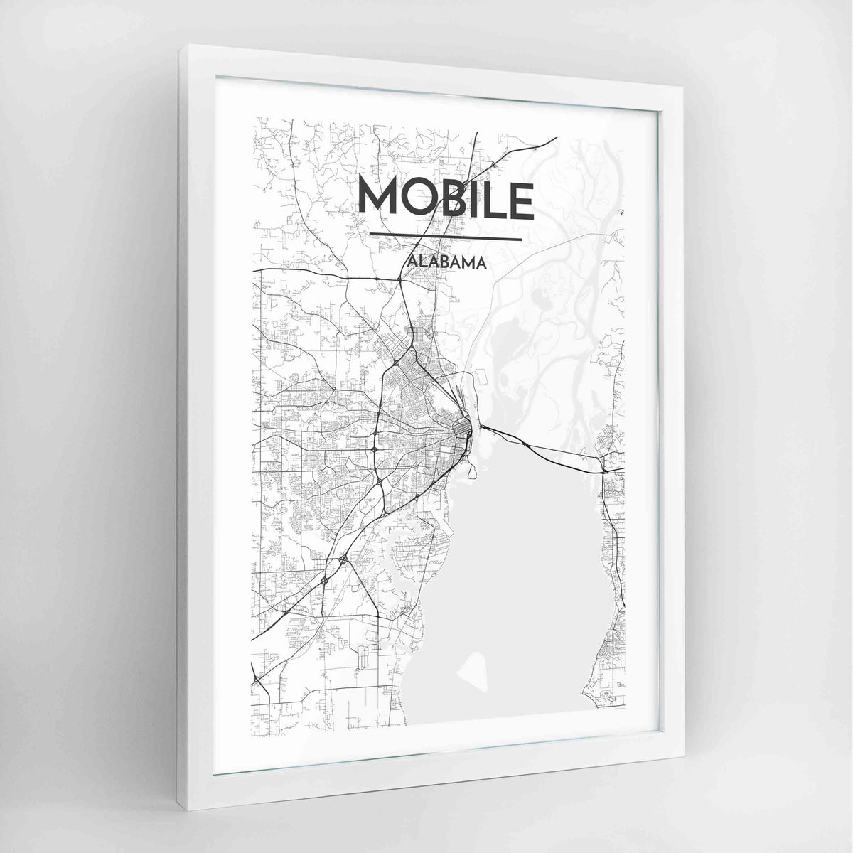 Mobile Map Art Print - Framed