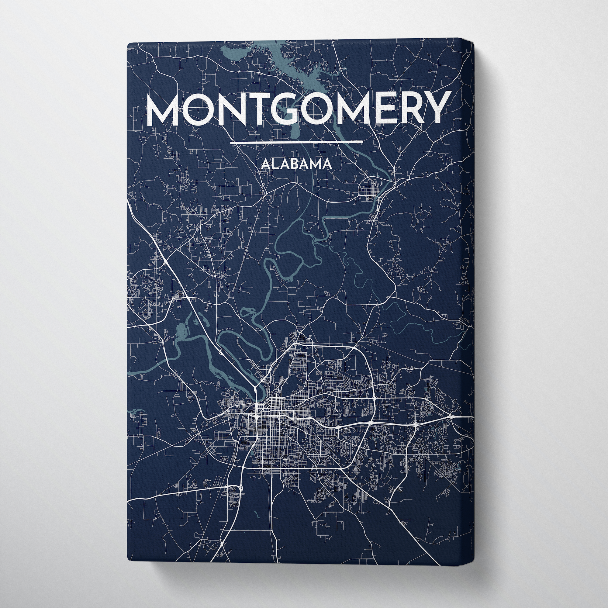 Montgomery City Map Canvas Wrap - Point Two Design