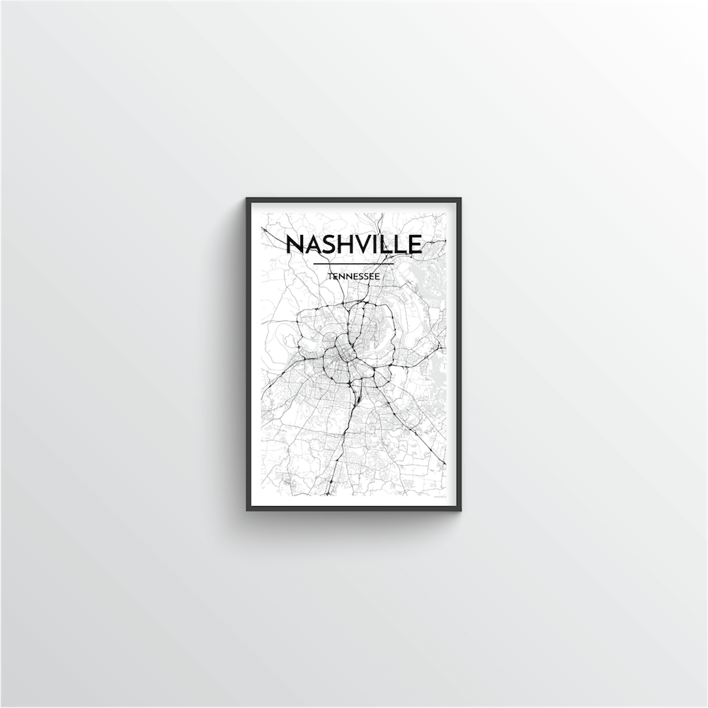 Nashville Map Art Print - Point Two Design