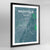 Framed Nashville City Map Art Print - Point Two Design