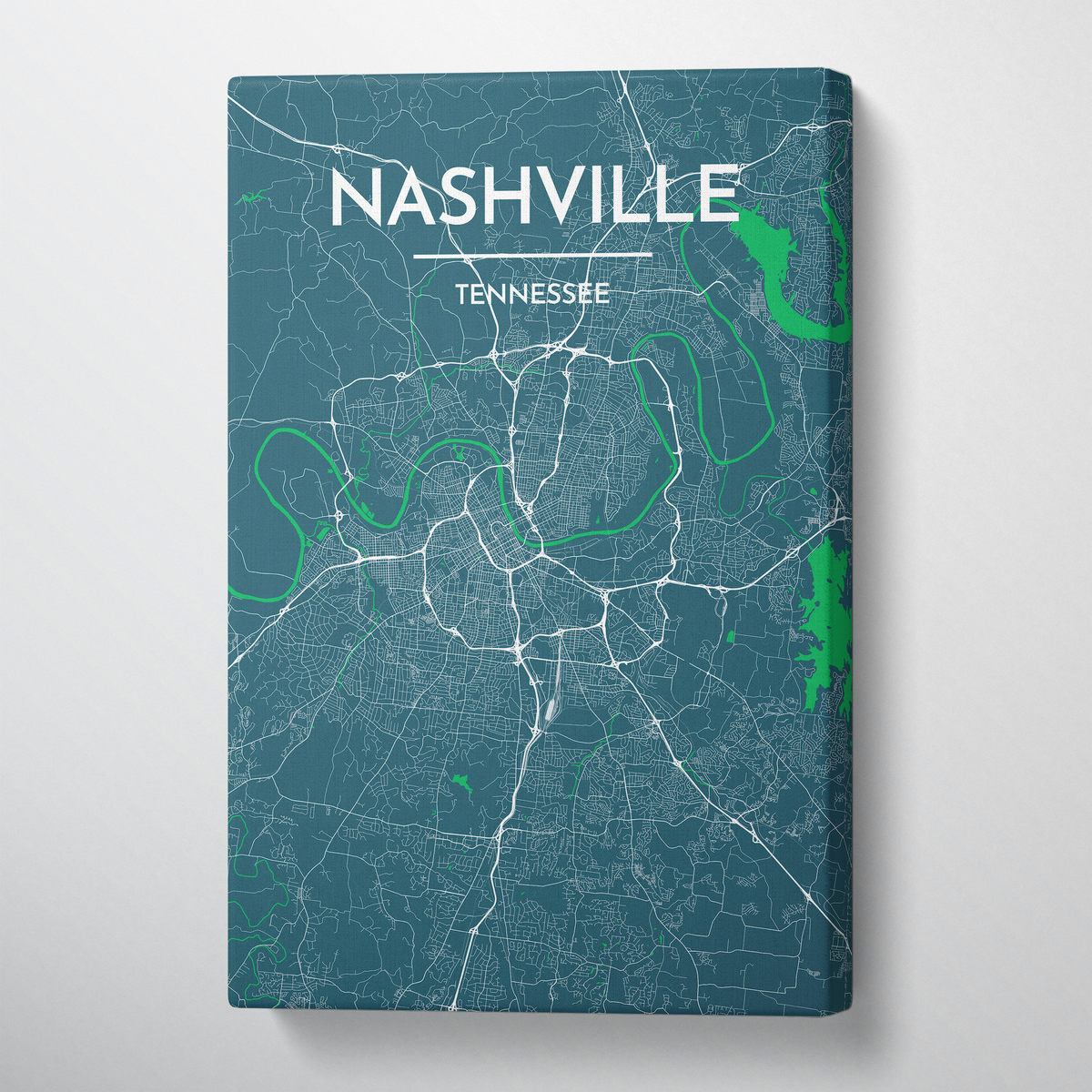 Nashville Map Art Print Map Canvas Wrap - Point Two Design