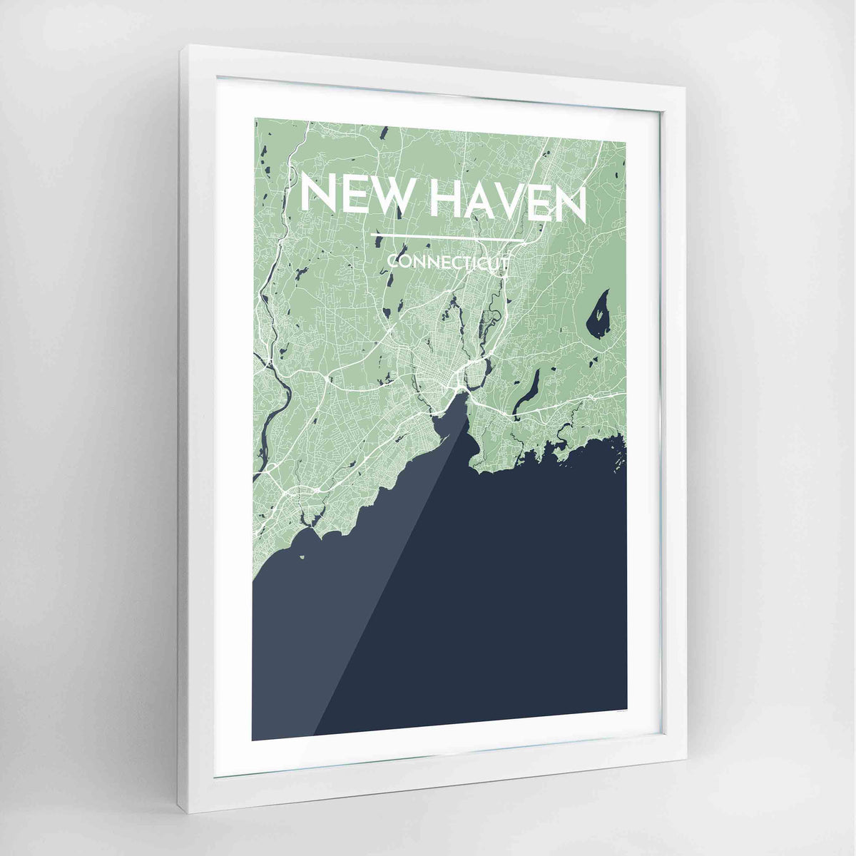 New Haven Map Art Print - Framed