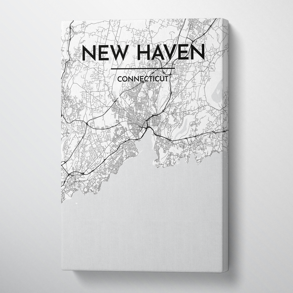 New Haven Map Art - Canvas Wrap
