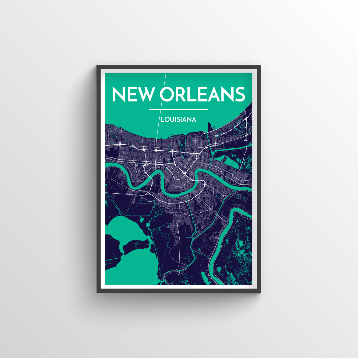 New Orleans Map Art Print - Point Two Design