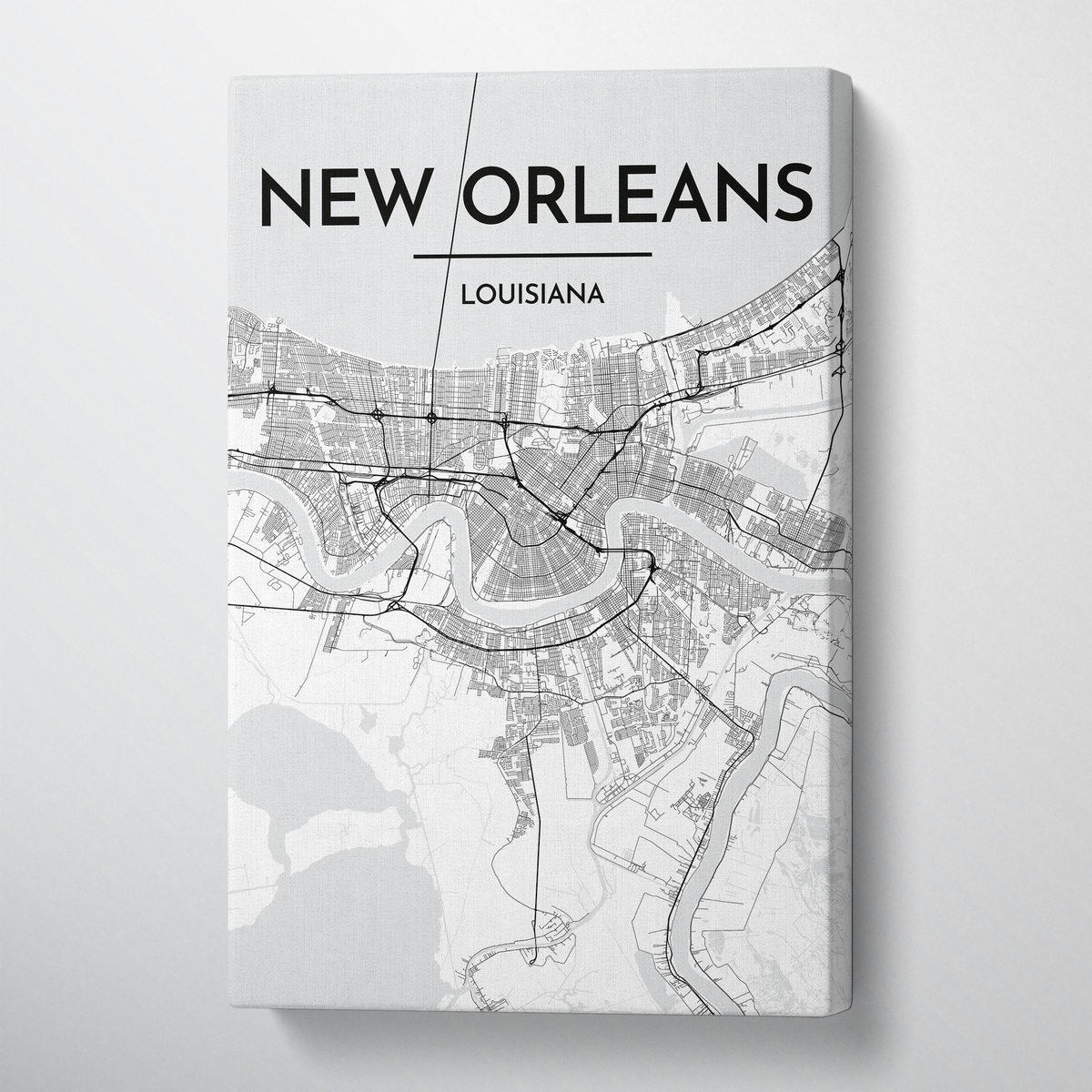New Orleans Map Art - Canvas Wrap