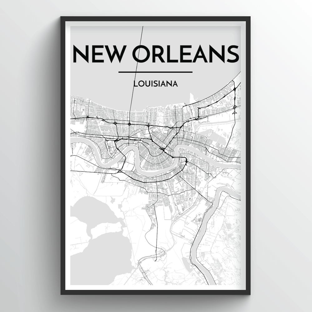 New Orleans Map Art Print - Point Two Design