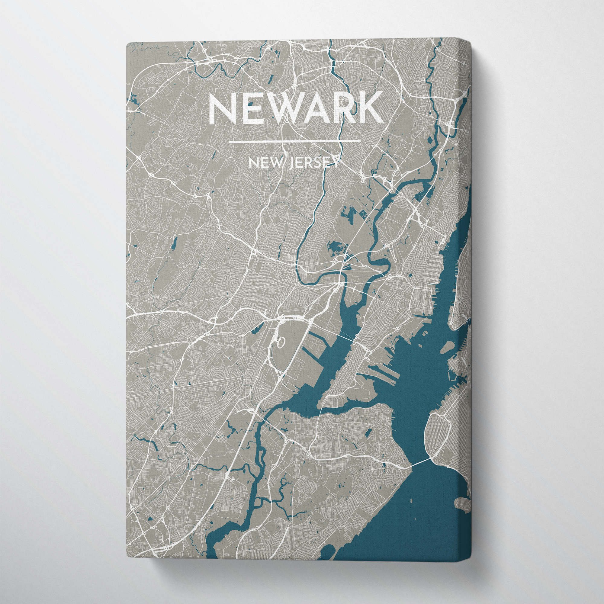 Newark City Map Canvas Wrap - Point Two Design