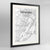 Framed Newark Map Art Print 24x36" Contemporary Black frame Point Two Design Group