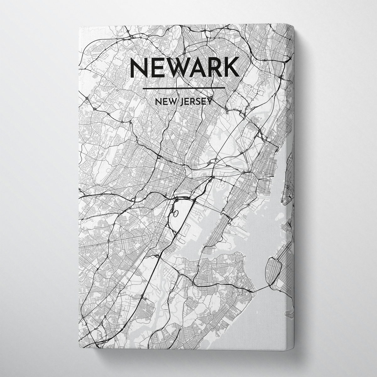 Newark Map Art - Canvas Wrap