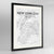 Framed New York Map Art Print 24x36" Contemporary Black frame Point Two Design Group