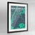 Framed New York Map Art Print 24x36" Contemporary Black frame Point Two Design Group