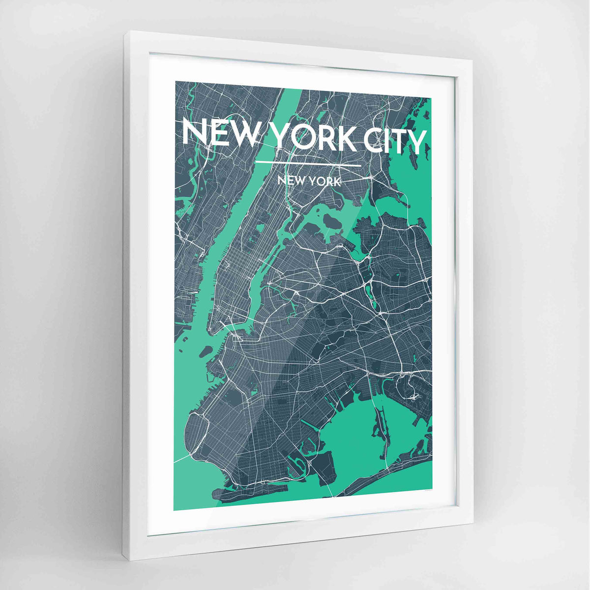 New York Map Art Print - Framed