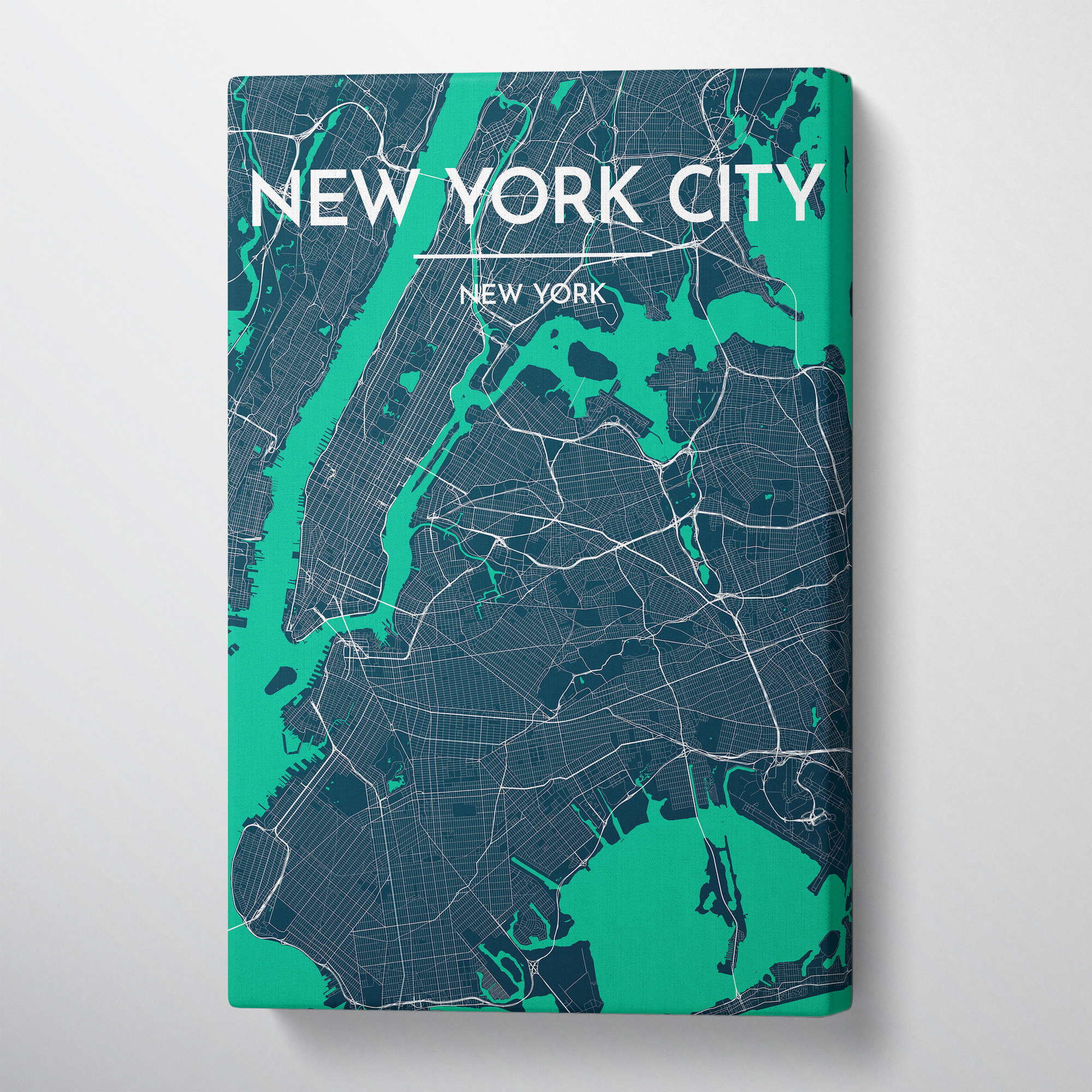 New York Map Art Print Map Canvas Wrap - Point Two Design