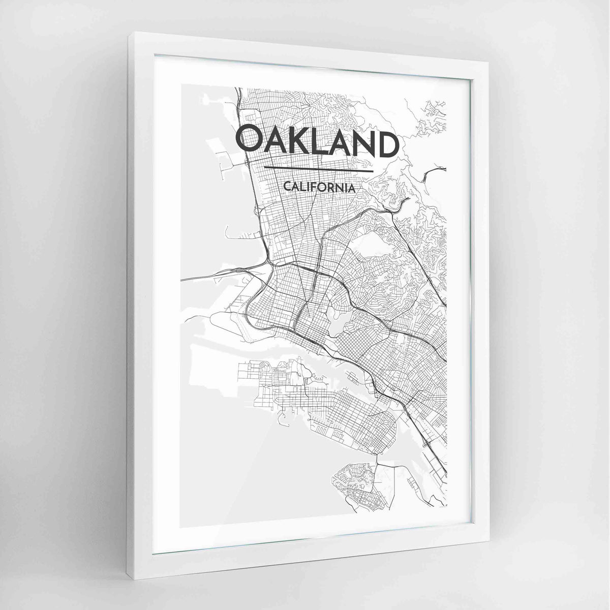 Oakland Map Art Print - Framed