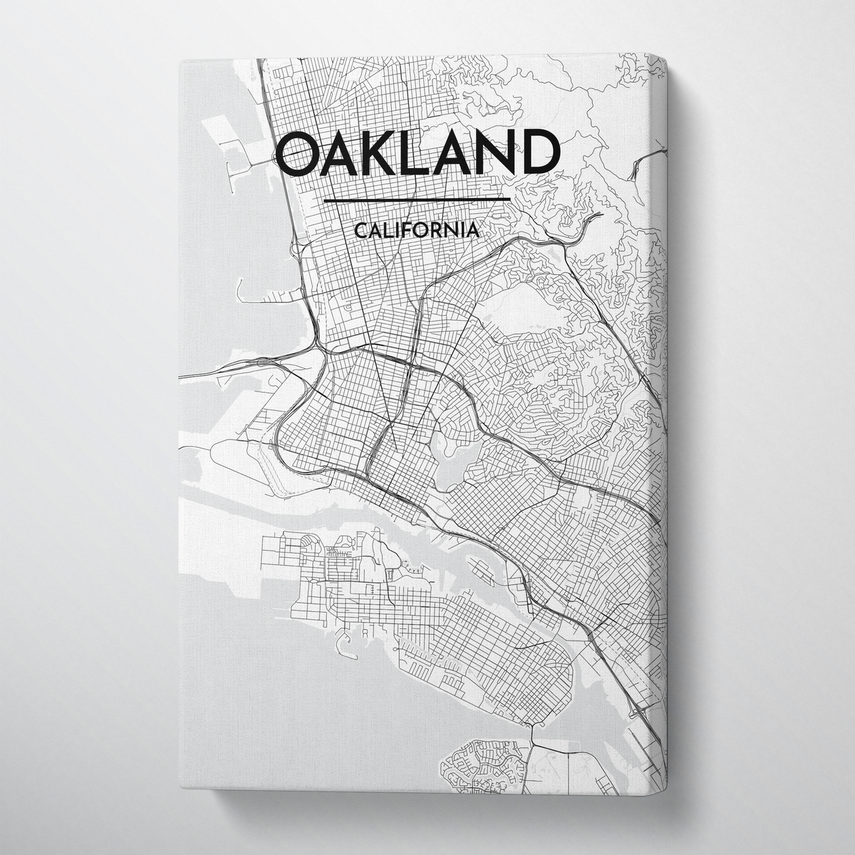 Oakland Map Art Print Map Canvas Wrap - Point Two Design