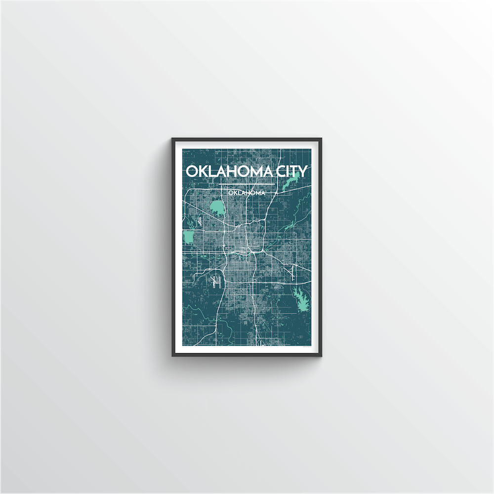 Oklahoma Map Art Print - Point Two Design