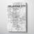 Oklahoma City Map Canvas Wrap - Point Two Design - Black & White Print