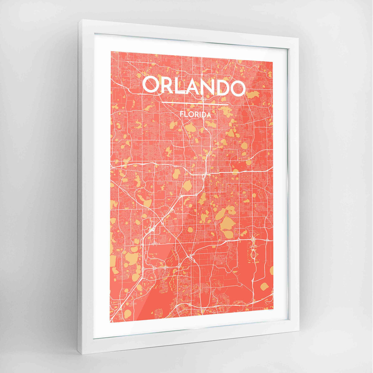 Orlando Map Art Print - Framed