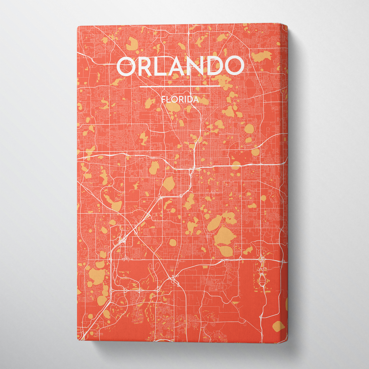 Orlando City Map Canvas Wrap - Point Two Design